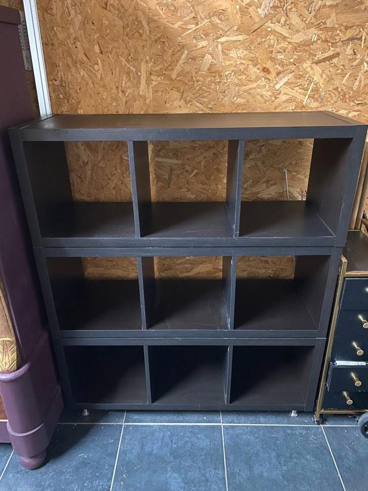 Ikea kallax opbergsysteem (9-vakken) met potenn, Huis en Inrichting, Kasten | Stellingkasten, Gebruikt, Ophalen