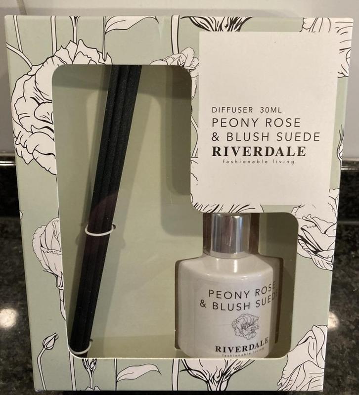 RIVERDALE GEURDIFFUSER 30 ML Peony rose & Blush suede NIEUW, Huis en Inrichting, Woonaccessoires | Overige, Nieuw, Ophalen of Verzenden