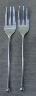 Albert Heijn 2x taartvork 12,5cm Zilverstad set, Verzenden, Zo goed als nieuw