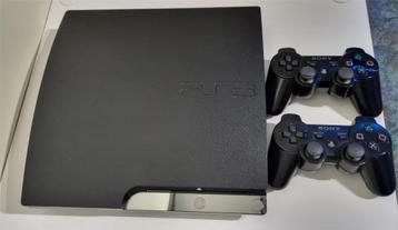 Playstation 3 slim 320GB + 2 controllers + Cables + 15 Games beschikbaar voor biedingen