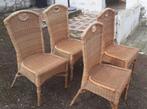 4 belles chaises en osier pour jardin, Enlèvement, Utilisé, Osier, Ajustable