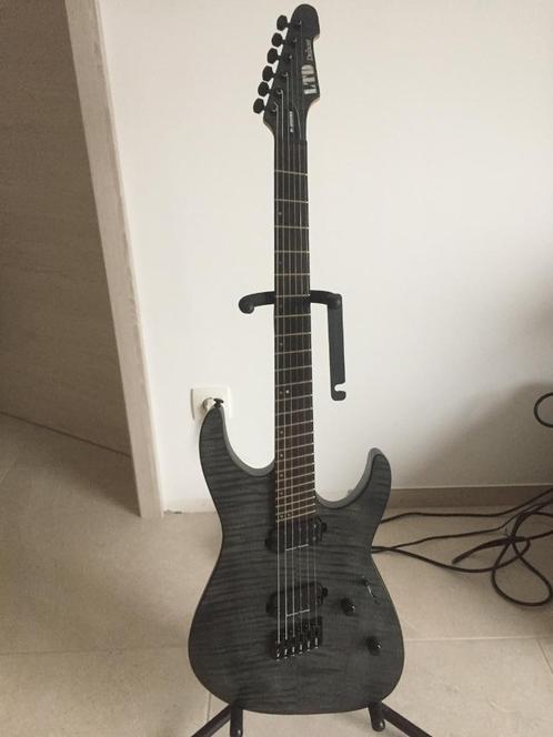 Guitare ESP LTD M-1000 Multi-Scale See Thru Black Satin, Muziek en Instrumenten, Snaarinstrumenten | Gitaren | Elektrisch, Zo goed als nieuw