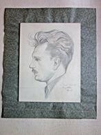 Henry Leflein - Beau dessin masculin portrait 1953 Belgique, Enlèvement ou Envoi