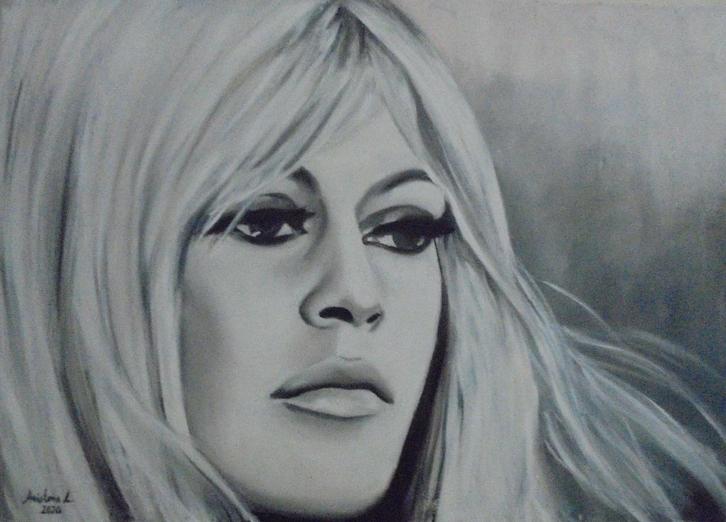 Brigitte Bardot schilderijen, Antiek en Kunst, Kunst | Schilderijen | Klassiek, Ophalen of Verzenden