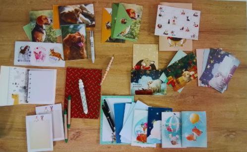 Verschillende wenskaartjes (dieren/kerst) en briefpapier/pen, Diversen, Wenskaarten, Nieuw, Ophalen of Verzenden