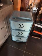 Tour de rangement enfant 3 tiroirs plastique Bleu, Enlèvement, Comme neuf