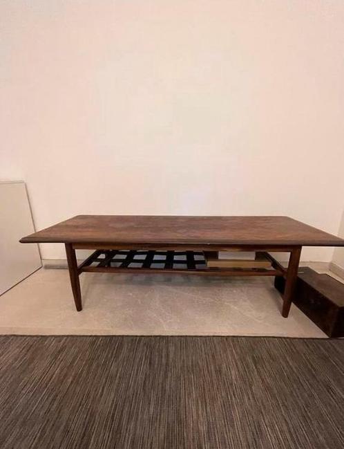 Vintage Topform salontafel pallisander Dutch design 60s, Huis en Inrichting, Tafels | Salontafels, Gebruikt, Minder dan 50 cm