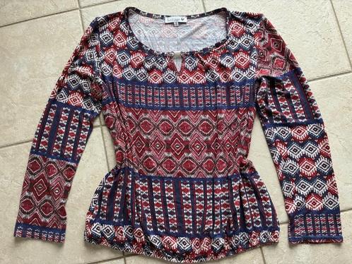 Haut femme manches longues Scottage - T3 - bleu / rouge / bo, Kleding | Dames, Blouses en Tunieken, Gedragen, Maat 42/44 (L), Blauw
