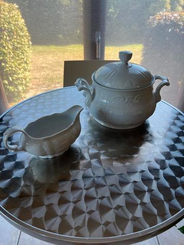 Soupière et saucier Mitterteich porcelaine blanche, Enlèvement ou Envoi