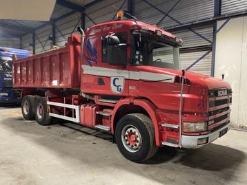 Scania T124-420 TORPEDO HAUBE - 6x4 - KIPPER - MANUAL GRS900, Autos, Euro 2, Achat, Boîte manuelle, Autres couleurs