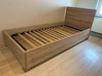 Lit 1 personne avec sommier à lattes et matelas, Maison & Meubles, Hedendaags, scandinavisch design, 100 cm, Brun, Bois