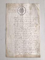 Handgeschreven akte 1759, verdeling tussen gehuwden, Antiquités & Art, Antiquités | Livres & Manuscrits, Enlèvement ou Envoi