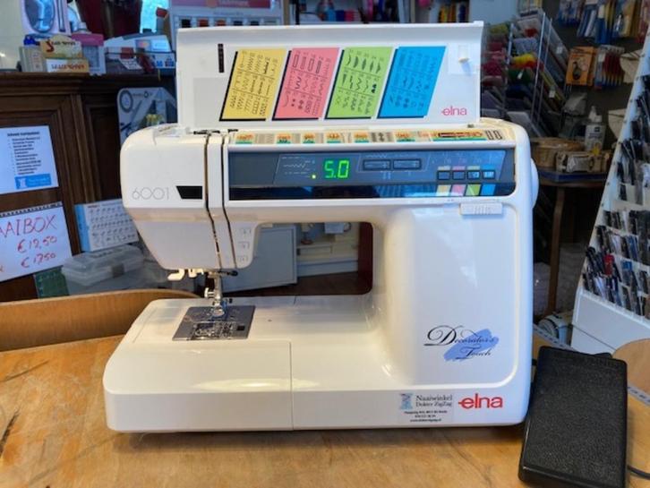 Elna 6001 computernaaimachine - muisstil naaien!, Hobby en Vrije tijd, Naaimachines en Toebehoren, Zo goed als nieuw, Naaimachine