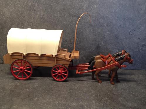 Playmobil huifkar met paarden, Kinderen en Baby's, Speelgoed | Playmobil, Zo goed als nieuw, Complete set, Ophalen of Verzenden