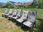Tuinstoelen met tuinkussen te koop, Tuin en Terras, Tuinstoelen, Ophalen, Gebruikt, Plastic, Inklapbaar