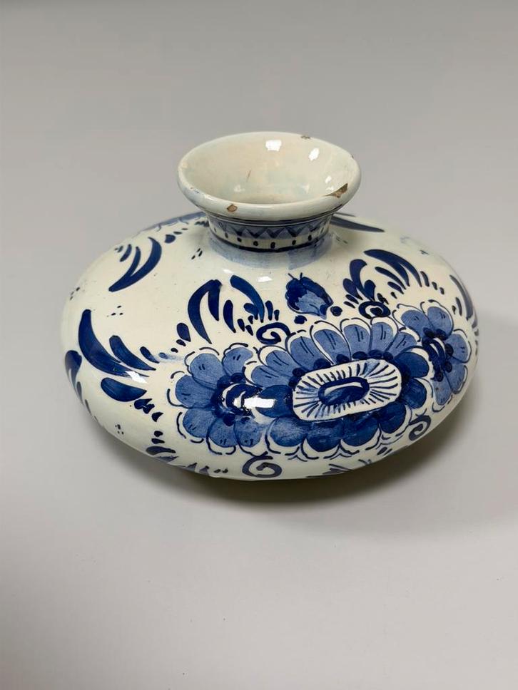 Antieke vintage Delfts blauwe vaas blauw wit porseleinen, Antiek en Kunst, Antiek | Vazen, Ophalen of Verzenden