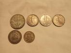 Lot van 6 Zilveren Belgische/ Franse en Engelse munten, Zilver, Ophalen of Verzenden, Zilver, Losse munt