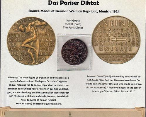 1921 Satirische munt tegen de herstelbetaling van het Verdra, Postzegels en Munten, Munten | Europa | Niet-Euromunten, Losse munt