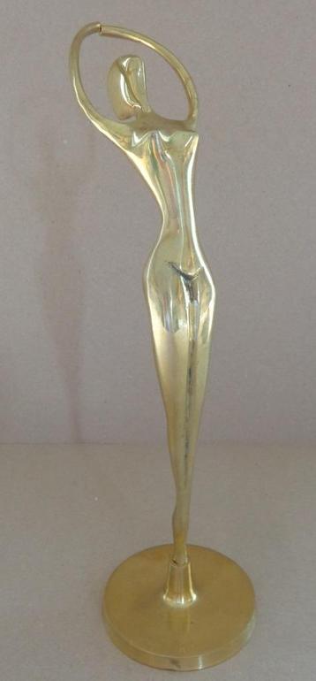 ONBEKEND / VROUWENFIGUUR / SCULPTUUR KOPER / H= 28cm / DECO beschikbaar voor biedingen