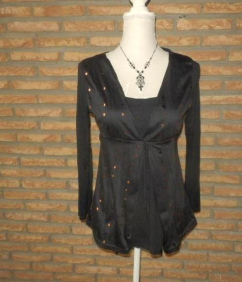 ( 46) -blouse femme t.36 brune - charbell -, Kleding | Dames, Blouses en Tunieken, Zo goed als nieuw, Maat 36 (S), Bruin, Ophalen of Verzenden