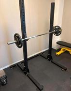 Proffesionele fitness set: halterbank en squat stand, Sport en Fitness, Ophalen, Gebruikt