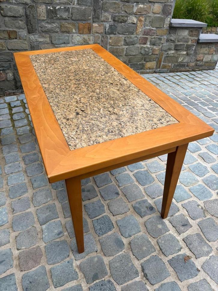 Granieten Tafel, Huis en Inrichting, Tafels | Eettafels, Gebruikt, 50 tot 100 cm, 150 tot 200 cm, Vijf personen of meer, Rechthoekig