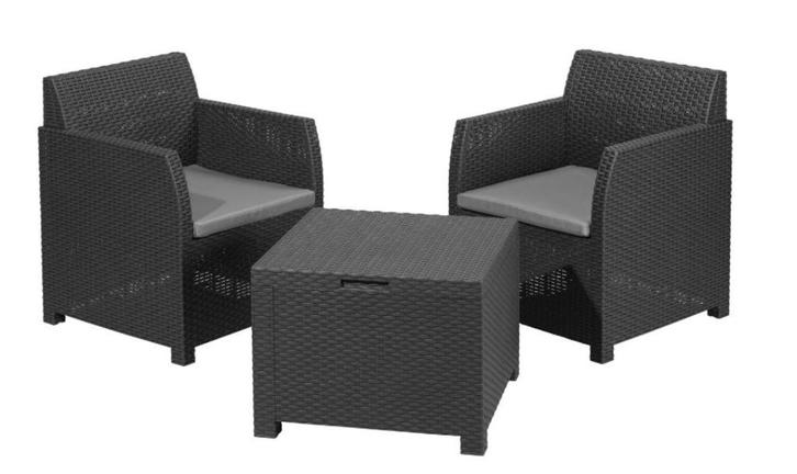 Balkonset LIVARNO home, 3-delig, Huis en Inrichting, Zetels | Zetels en Chaises Longues, Nieuw, Tweepersoons, Kunststof, Overige materialen