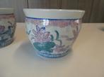 Beaux pots de fleurs chinois en porcelaine, Enlèvement ou Envoi, Moins de 25 cm, Rond, Comme neuf