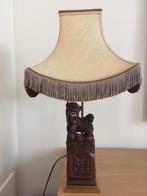 Oude Aziatische lamp Leeuw van Fô in gesculpteerd hout, Antiek en Kunst, Antiek | Verlichting, Ophalen of Verzenden