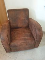 Divan - club (1 place) + pouf - Vintage, Moins de 75 cm, Imitation cuir aviateur, Comme neuf, Enlèvement