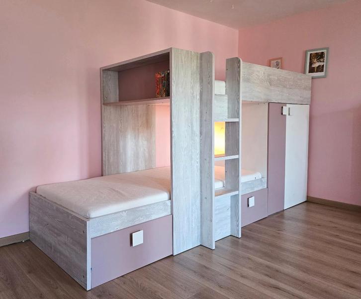 Stapelbed kind, Kinderen en Baby's, Kinderkamer | Bedden, Zo goed als nieuw, 180 cm of meer, 100 cm of meer, Hoogslaper of Stapelbed