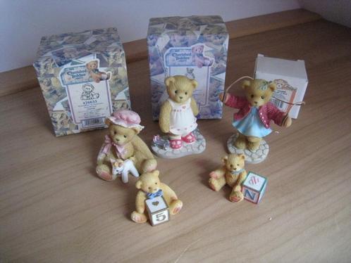 Cherished Teddies - Playing - 5 pieces + 3 original boxes, Collections, Ours & Peluches, Comme neuf, Statue, Cherished Teddies
