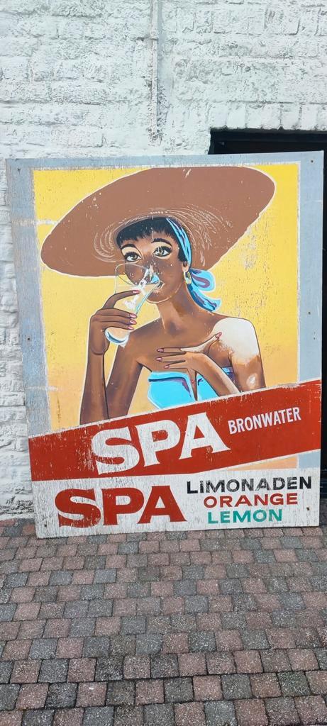 Houten retro reclame paneel van spa xxl, Verzamelen, Merken en Reclamevoorwerpen, Gebruikt, Ophalen