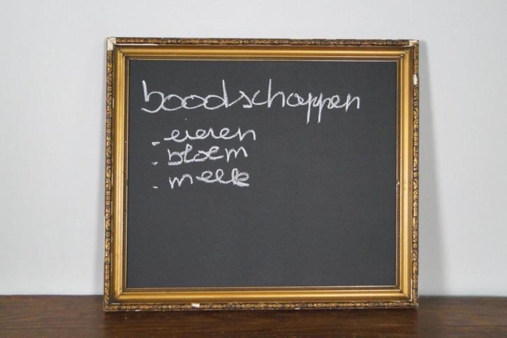 Antiek brocante krijtbord H 48cm B 41cm, Antiek en Kunst, Curiosa en Brocante, Ophalen of Verzenden