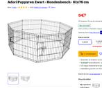 Adori Puppyren Zwart - Hondenbench, Dieren en Toebehoren, Ophalen, Zo goed als nieuw