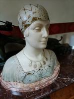 antiek apart  groot marmeren buste ardeco stijl,, Ophalen