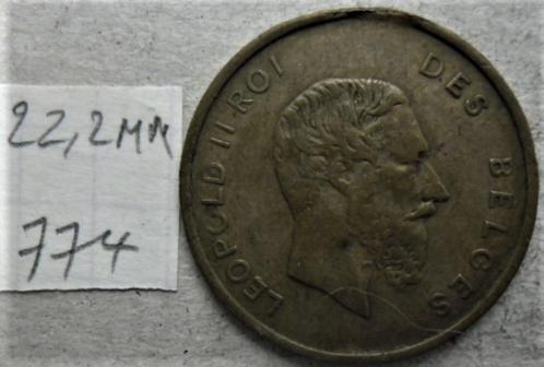 LEOPOLD II L'UNION FAIT LA FORCE-token 22,2 mm, Postzegels en Munten, Penningen en Medailles, Overige materialen, Ophalen of Verzenden