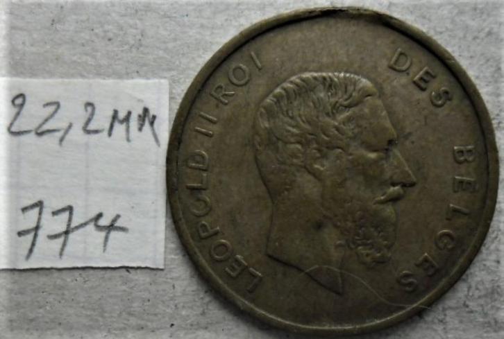 LEOPOLD II L'UNION FAIT LA FORCE-token 22,2 mm, Postzegels en Munten, Penningen en Medailles, Overige materialen, Ophalen of Verzenden