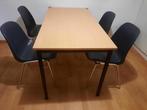 Table de réfectoire + 4 chaises, Maison & Meubles, Bureaux, Enlèvement, Comme neuf, Bureau
