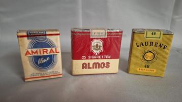 3 vieux paquets de cigarettes Amiral Almos Laurens 