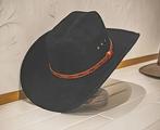 Cowboy hoed Zwart met mooie bruine Leder riemgesp (Nieuw), Ophalen, Nieuw, Hoed