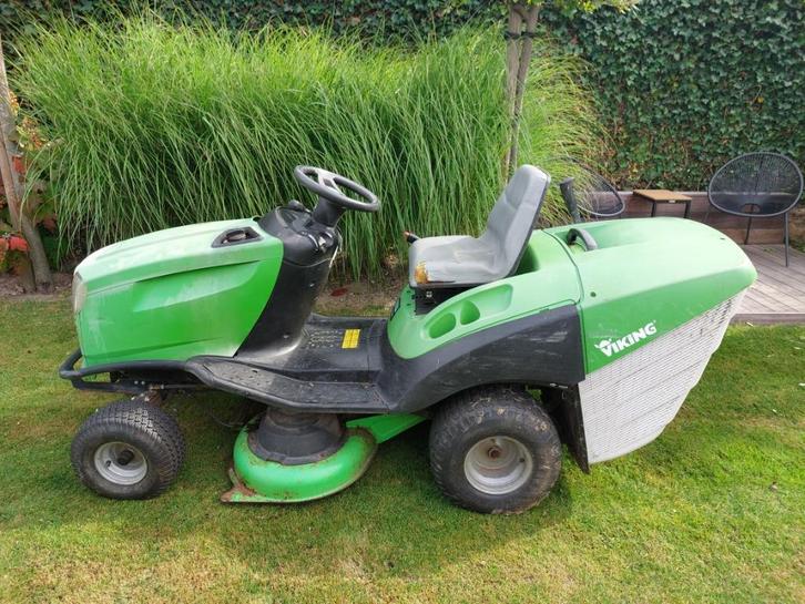 Viking grasmaaier, Tuin en Terras, Grasmaaiers, Gebruikt, Benzine-grasmaaier, 50 cm of meer, Cirkelmaaier, Opvangbak, Ophalen