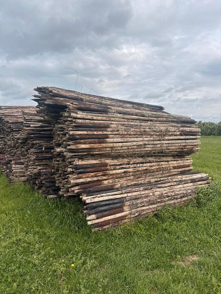 Houten palen 3m, Tuin en Terras, Palen, Balken en Planken, Zo goed als nieuw, Palen, Ophalen