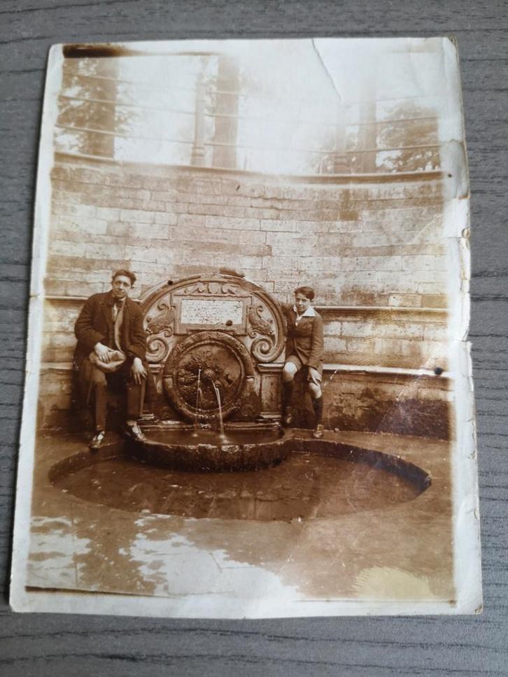 Oude foto van de Sint-Anna-Fontein te laken, Verzamelen, Foto's en Prenten, Foto, Ophalen of Verzenden