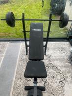 Bench press met gewichten, Sport en Fitness, Ophalen, Zo goed als nieuw, Hometrainer, Benen