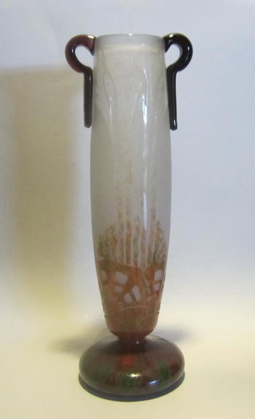 Le Verre Francais cameo glas vaas, Schneider ALGEN 31,5 H, Antiquités & Art, Antiquités | Verre & Cristal, Envoi