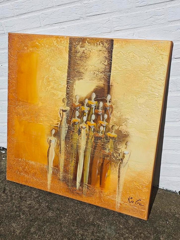 Modern schilderij – warme kleuren, Antiek en Kunst, Kunst | Schilderijen | Modern, Ophalen