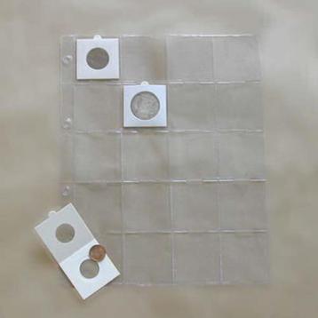 25 feuilles avec 20 compartiments pour pièces, Timbres & Monnaies, Enlèvement ou Envoi, Belgique