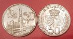 2 zilveren munten 50 Frank 1958 en 1960, Postzegels en Munten, Verzenden, Zilver, Losse munt, Zilver