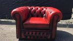 Originele Chesterfield club fauteuil oxblood rood zetel, Ophalen of Verzenden